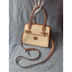 Vintage Dooney & Bourke Buckle RARE Whispers of Lace AWL Handbag White Bone